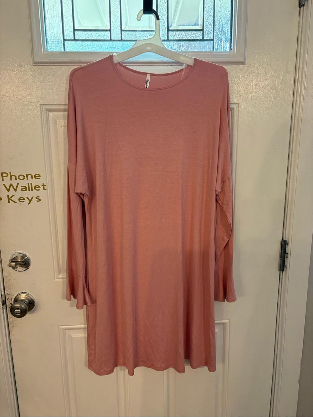 Azules Dusty Rose Long Sleeve Shift Dress